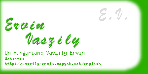 ervin vaszily business card